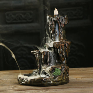 Buddha Gift Waterfall Backflow Incense Burner Mountain Tower Incense Holders