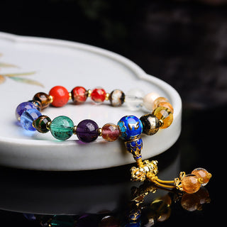 Buddha Gift Tibetan Colorful Incense Ash Liuli Glass Bead Om Mani Padme Hum Dorje Vajra 18 Beads Wrist Mala