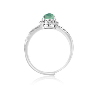 Buddha Gift 925 Sterling Silver Round Jade Luck Prosperity Adjustable Ring