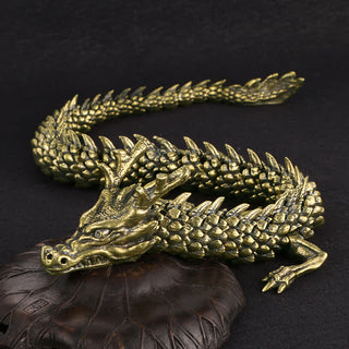 Buddha Gift Brass Copper Dragon Wealth Luck Protection Statue Figurine Home Decoration