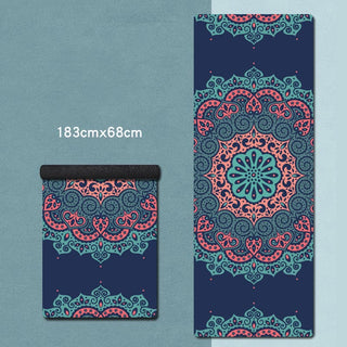 Buddha Gift Tibetan Mandala Elephant Lotus Koi Fish Mindful Natural Rubber Yoga Mat Decoration