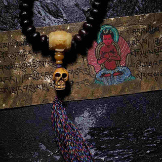 Buddha Gift Tibet 108 Mala Beads Purple Bodhi Seed Bagua Vajra Auspiciousness Bracelet