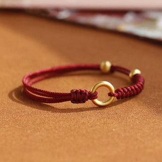 Buddha Gift Alloy Peace Buckle Luck Red String Bracelet
