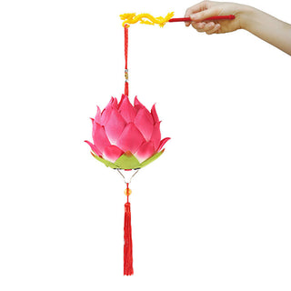 Buddha Gift DIY Lotus Flower Dragon Lantern Tassel Lamp Decoration