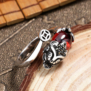 Buddha Gift FengShui Genstone PiXiu Wealth Adjustable Ring