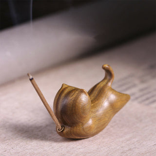 Buddha Gift Green Sandalwood Cute Cat Pattern Soothing Stick Incense Burner Decoration