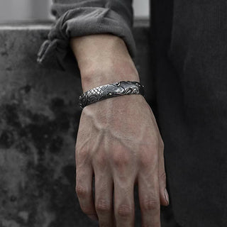 Buddha Gift 999 Sterling Silver 990 Gold Koi Fish Luck Wealth Success Bracelet Bangle