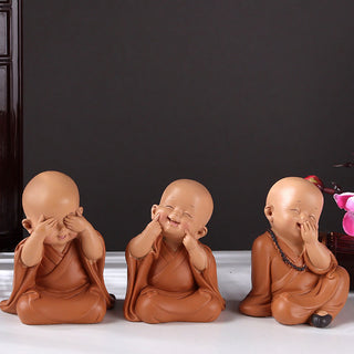 Buddha Gift Small Mini Meditation Praying Monk Serenity Resin Home Decoration