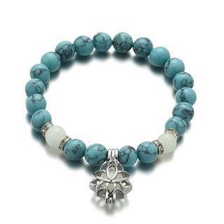 Buddha Gift Tibetan Turquoise Glowstone Luminous Bead Lotus Protection Bracelet