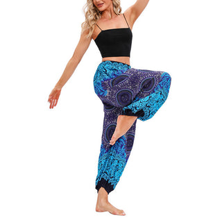 Buddha Gift Casual Loose Compass Pattern Harem Trousers Women's Yoga Pants