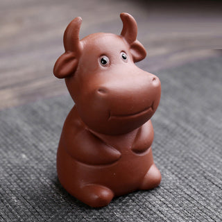 Buddha Gift Chinese Zodiac Purple Clay Wealth Ceramic Tea Pet Home Figurine Decoration