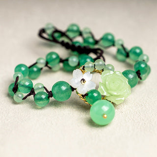 Buddha Gift Financial Success Jade Braided Weave Prosperity Abundance Anklet