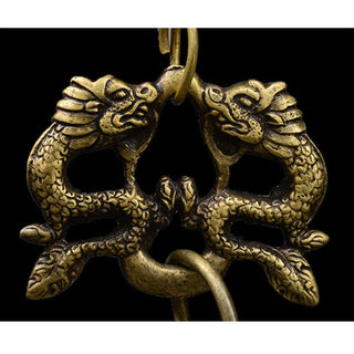 Buddha Gift Tibetan Engraved Buddha Dragon Wind Chime Bell Copper Luck Wall Hanging Decoration