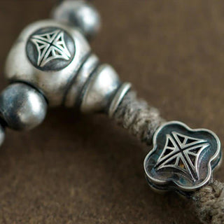 Buddha Gift 108 Mala Beads 925 Sterling Silver Red Agate Turquoise Confidence Charm Bracelet
