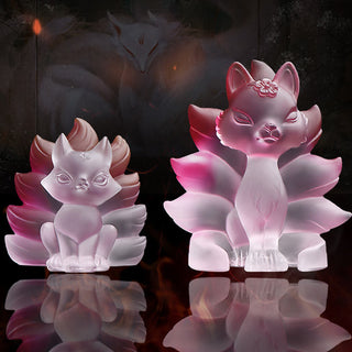 Buddha Gift Small Nine Tailed Fox Success Strength Home Figurine Decoration