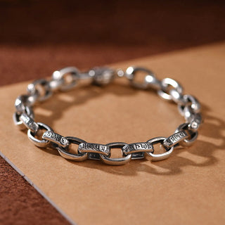 Buddha Gift 925 Sterling Silver Six True Words Wisdom Calm Bracelet