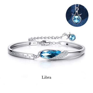 Buddha Gift 925 Silver Plated Copper 12 Constellations of the Zodiac Charm Bracelet