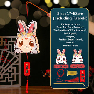 Buddha Gift DIY Good Luck Cute Rabbit Paper Lantern Lamp Mid-Autumn Festival Lantern Decoration