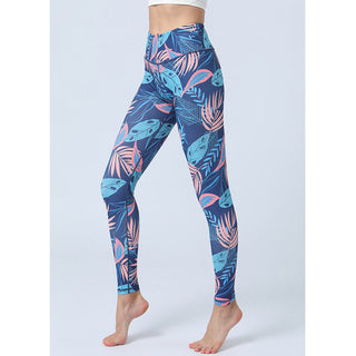 Buddha Gift Leaves Print Pants Sports Fitness Yoga High Waist Leggings Women's Yoga Pants