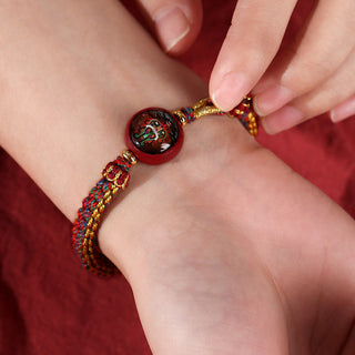 Buddha Gift Colorful Rope Cinnabar Thangka Blessing Braided Bracelet