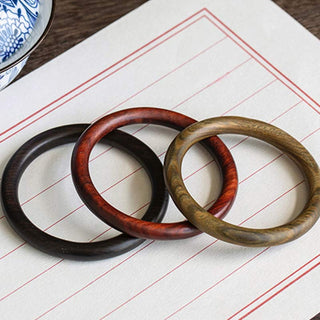 Buddha Gift Tibetan Small Leaf Red Sandalwood Ebony Green Sandalwood Protection Bracelet Bangle