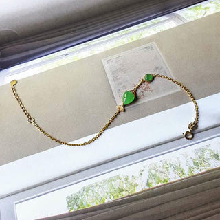 Buddha Gift Green Chalcedony Koi Fish Courage Strength Bracelet