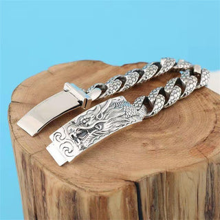Buddha Gift Retro Dragon Scale Pattern Engraved Protection Bracelet