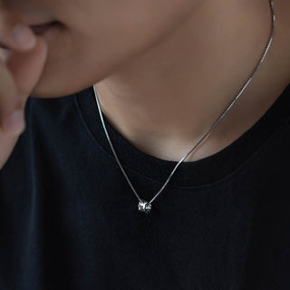 Buddha Gift 925 Sterling Silver Tibetan Om Mani Padme Hum Engraved Love Focus Necklace Pendant