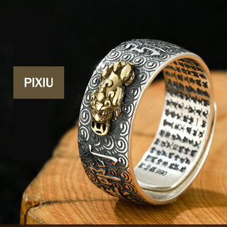 Buddha Gift Chinese Zodiac Natal Buddha Wealth Luck Adjustable Ring