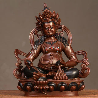 Buddha Gift Yellow Jambhala Bodhisattva Figurine Compassion Copper Statue Home Office Decoration