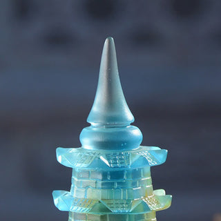 Buddha Gift Feng Shui Wenchang Tower Handmade Liuli Crystal Pagoda Art Piece Luck Home Office Decoration