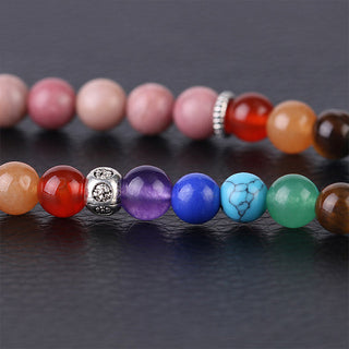 Buddha Gift 108 Mala Beads Rhodonite Blue Crystal Lazulite Healing Bracelet