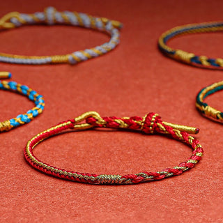 Buddha Gift Handmade Chinese Zodiac Rabbit Rooster Rat Horse Dragon Protection Braid String Bracelet