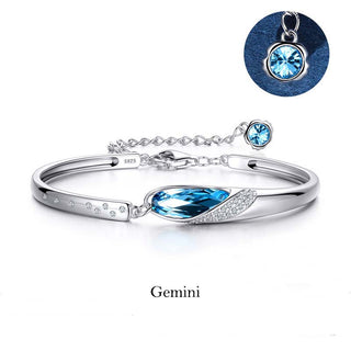 Buddha Gift 925 Silver Plated Copper 12 Constellations of the Zodiac Charm Bracelet