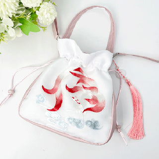 Buddha Gift Suzhou Embroidery Rabbit Lotus Epiphyllum Peony Magnolia Silk Tote Crossbody Bag Shoulder Bag Handbag
