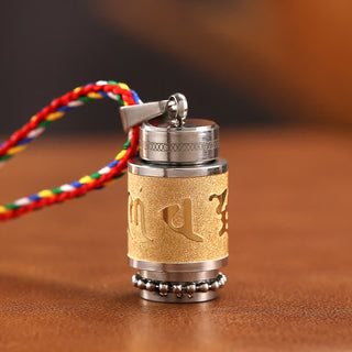 Buddha Gift Tibet Om Mani Padme Hum Shurangama Mantra Titanium Steel Wisdom Amulet Necklace Pendant