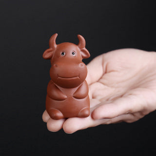 Buddha Gift Chinese Zodiac Purple Clay Wealth Ceramic Tea Pet Home Figurine Decoration