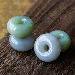 Buddha Gift Natural Round Jade Gray Jade Peace Buckle Luck Necklace Pendant