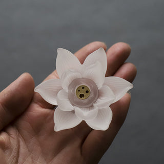 Buddha Gift Mini Lotus Liuli Crystal Healing Meditation Stick Incense Burner