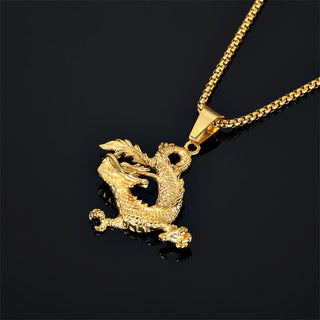 Buddha Gift Dancing Dragon Pattern Luck Necklace Pendant