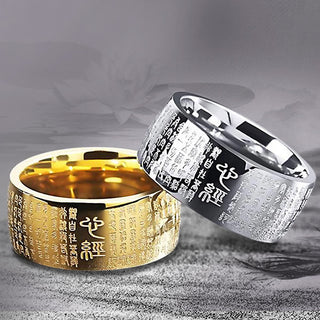 Buddha Gift FengShui Buddhism Ancient Heart Sutra Lucky Ring