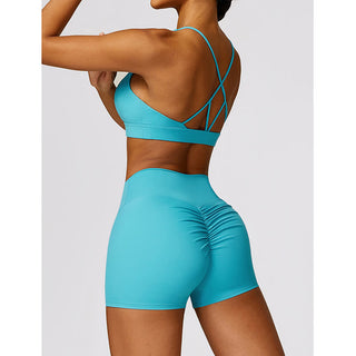 Buddha Gift Gym Sports Yoga Backless Bra Crop Tank Top Breathable Shorts