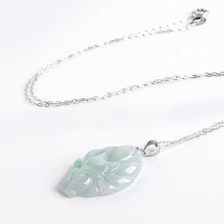 Buddha Gift 925 Sterling Silver Natural Jade Nine Tailed Fox Prosperity Necklace Pendant