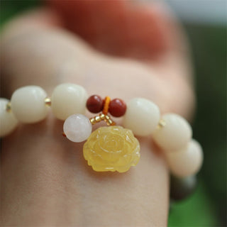 Buddha Gift Gradient Bodhi Seed Amber Lotus Peace Bracelet