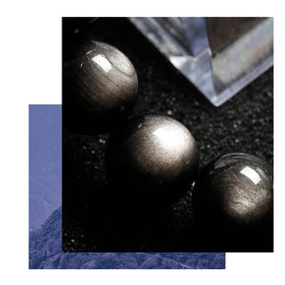 Buddha Gift Natural Silver Sheen Obsidian Soothing Protection Bracelet