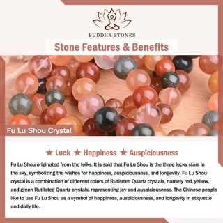 Buddha Gift 14k Gold Plated Copper Fu Lu Shou Crystal Peach Moonstone Happiness Wealth Ring