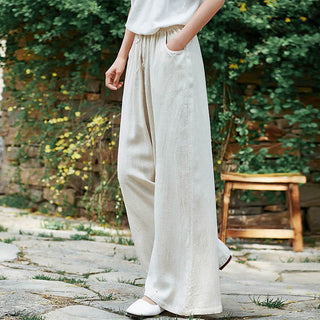 Buddha Gift Plain Wide Leg Pants Dance Women's Yoga Pants With Pockets