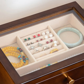 Buddha Gift Retro Solid Wood Jewelry Box Jewelry Storage Box With Drawer