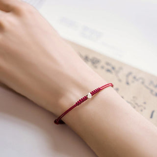 Buddha Gift 925 Sterling Silver Luck Bead Protection Red String Braided Bracelet