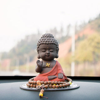Buddha Gift Small Buddha Serenity Purple Clay Home Desk Decoration
